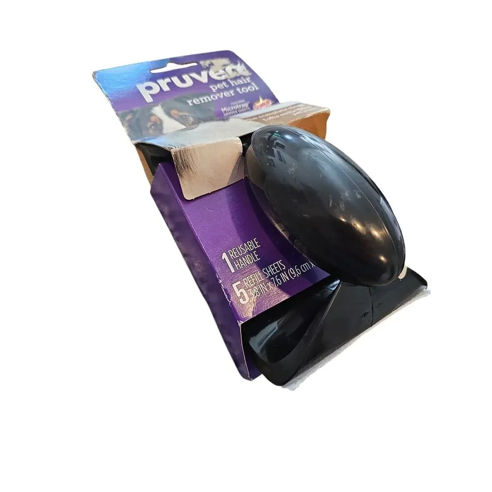 Pruven Scotch Brite Upholstery Pet Hair Remover Tool +3 Refill Sheets Dog Cat